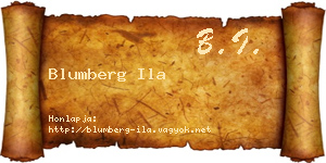 Blumberg Ila névjegykártya